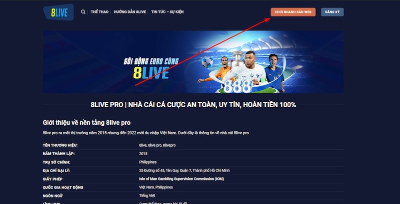 Hướng dẫn chơi nhanh bản web