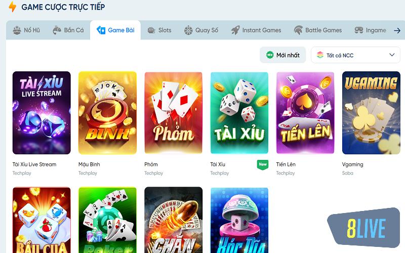 Chọn sảnh game bài