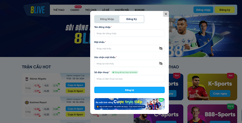 Đăng ký tài khoản game