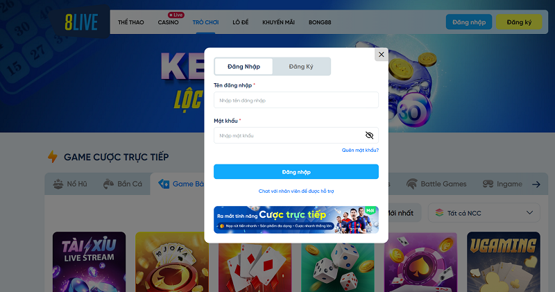 Đăng nhập tài khoản game
