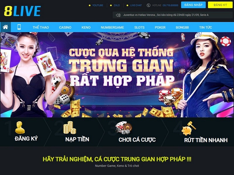 Trang chính thức của 8live