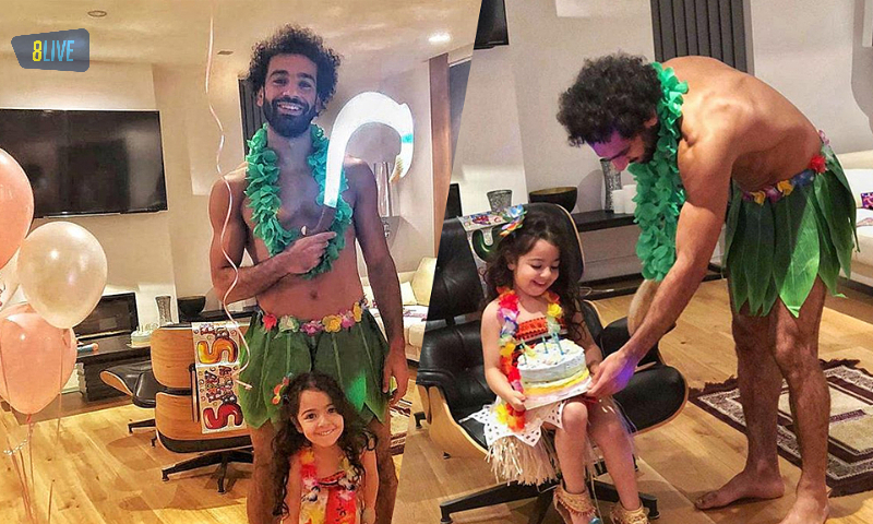 Mohamed Salah và cô con gái đáng yêu của anh ấy trong buổi tiệc sinh nhật